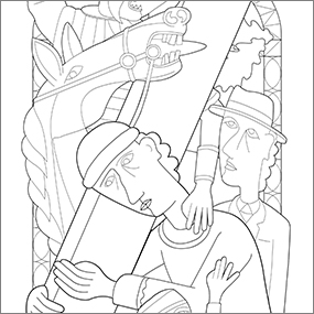Simon of Cyrene carries the Cross